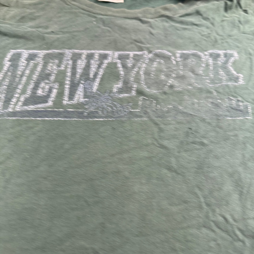 Mens Green New York Graphic T‎ Shirt Short Sleeve Casual Tee Top Large